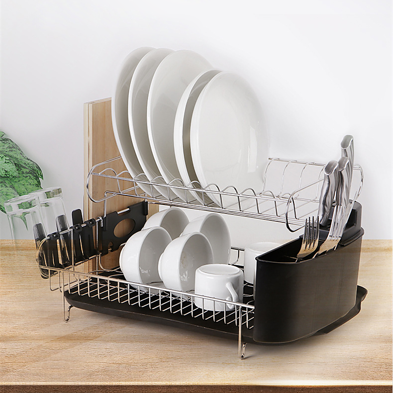 Stainless 3 Floor Stand Dish Drying Rack Cup Storage Shelf Sink