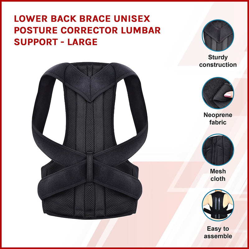Comfort Posture Corrector Brace / 100% - Cotton Inner Layer - Black, Large,  Waist 36 - 39½ : : Health & Personal Care