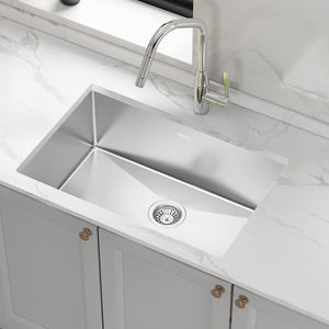 700x450mm Stainless Steel Handmade 1.5mm Sink with Waste in Stainless Steel with brushed finish Finish