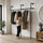 Industrial Pipe Clothes Rack Wall Mounted 201cm Heavy Duty Black