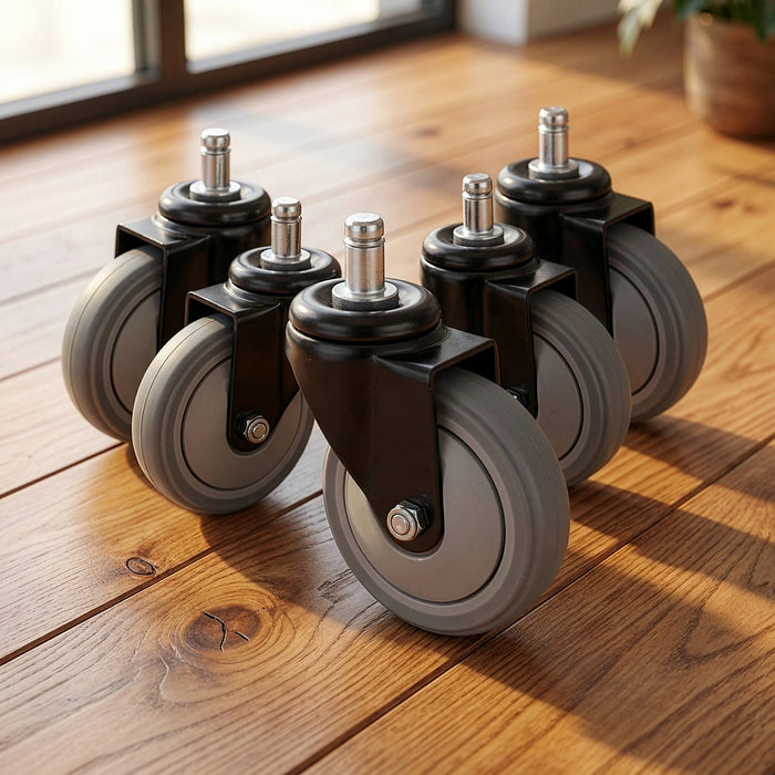 5x Office Chair Caster Wheels Set – Heavy-Duty Universal Replacements for Smooth, Floor-Safe Rolling