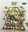 Bamboo Multilayer Plant Stand – Flower & Bonsai Rack Shelf for Porch, Lawn or Patio in Dark Wood