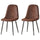 Dining Chair Set of 4 Faux Suede Upholstered Metal Legs Padded Kitchen Dining Chairs Suede Brown