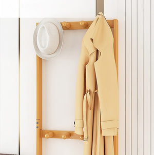 Wooden Hall Stand Modern Style Minimalist Home Floor Coat Rack with Drawer - Wood