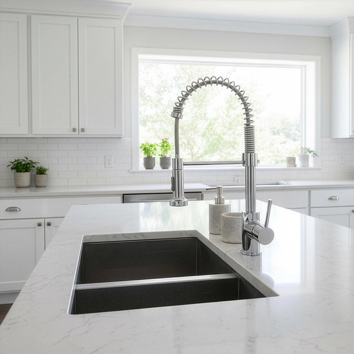 Basin Mixer Tap Faucet with Extendable Spout – Kitchen & Laundry Sink in Chrome