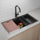 32" Workstation Kitchen Sink – Single Bowl Design with Nano Finish in Black with Brushed Finish