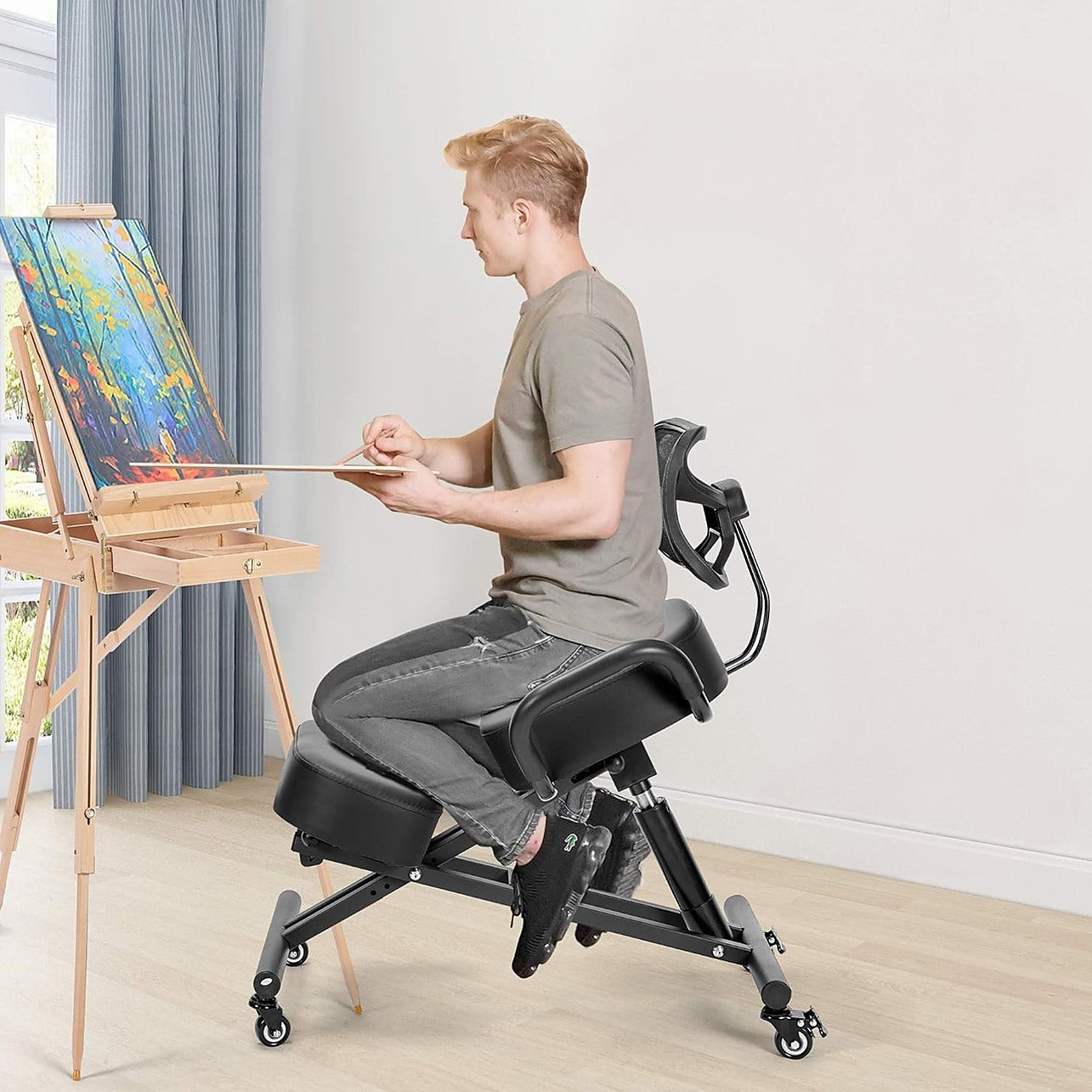 Kneeling Chair Adjustable Chair For Desk COOLHUT Cross Legged