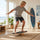 Surf Style Balance Board with Cork Roller Wooden Wobble Board 150kg