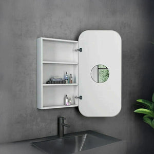 Rectangle Wall Hung Bathroom Mirror Shaving Cabinet Vanity Matte White