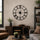 Large Wall Clock with Black Industrial Metal Design