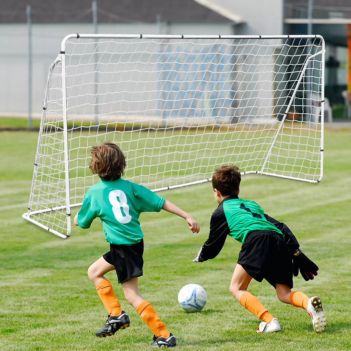 3.6m x 1.82m Portable Soccer Goal Net Steel Post Frame Backyard Football Training Set