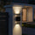Modern 12 Inch LED Up Down Wall Light with Dual Lamps & Dusk to Dawn Sensor