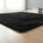 Large Shag Rug – Soft 200x140cm Black Floor Rug with Anti-Slip Backing