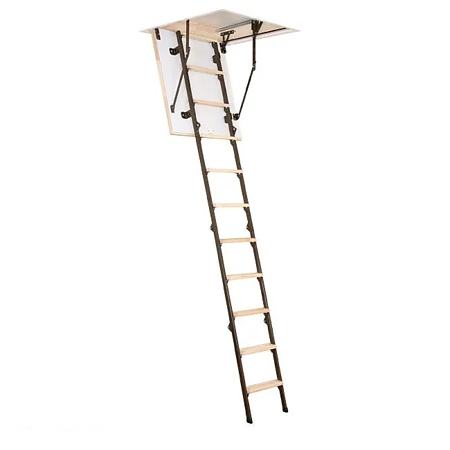 Wood Timber Metal Folding Loft Ladder 60cm x 80cm Attic Stairs