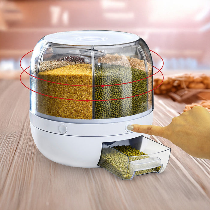 Rice Storage Cereal Dispenser Grain Container Rotating Dry Food Box