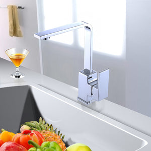 Kitchen Mixer Tap L-Neck Faucet Laundry Bathroom Sink in Chrome