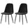 Dining Chair Set of 4 Faux Suede Upholstered Metal Legs Padded Kitchen Dining Chairs Suede Black
