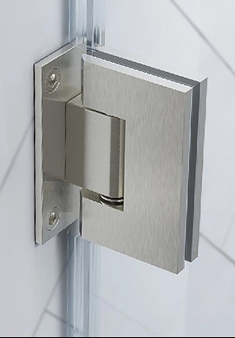 90° Brass Glass Shower Door L-Hinge in Gold