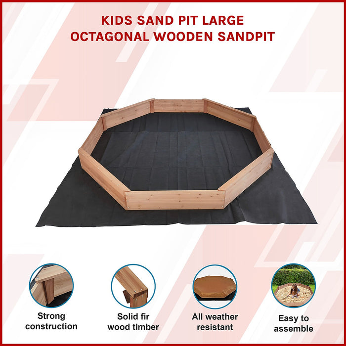 Kids Sand Pit Large Octagonal Wooden Sandpit