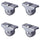 Mini Fixed Caster Wheels Rubber Low Profile Set of 4