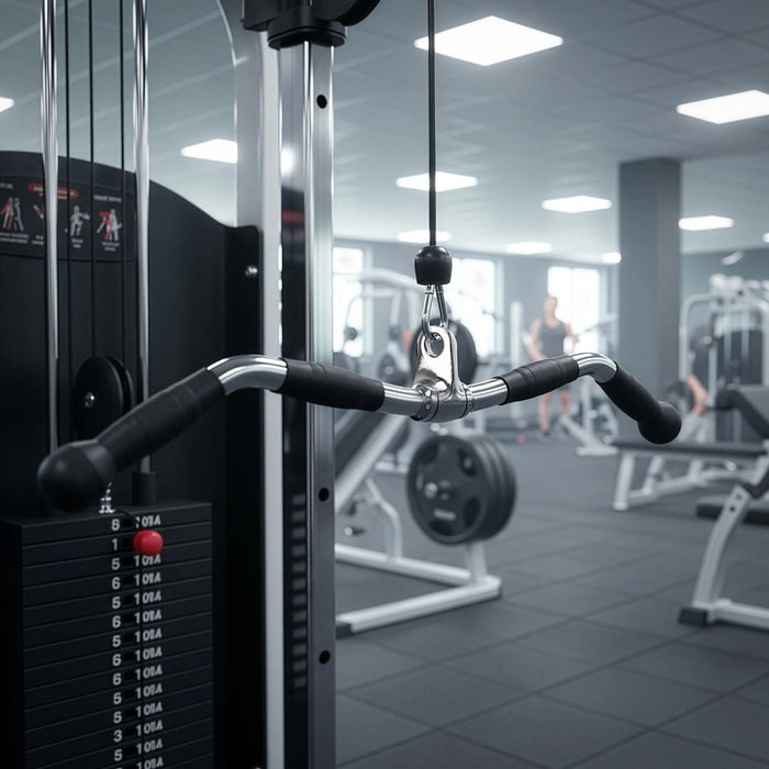 Randy & Travis Rubber-Coated Revolving Curl Row Bar Attachment for Versatile Gym Cable Training