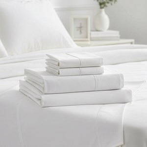 Queen Bed Sheet Set – 1800 Series Microfiber, Deep Pocket, Soft & Breathable, White