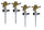 4 Pack Zinc Metal Impulse Sprinklers with Ground Spike for Garden Irrigation