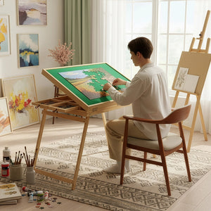 1500-Piece Jigsaw Puzzle Table with Folding Legs – Portable Puzzle Storage & Sorting Board