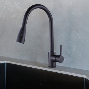  Basin Mixer Pull-Down Tap Faucet -Kitchen Laundry Bathroom Sink in Black