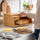 Bamboo Bread Box with Rolltop Lid for Kitchen Storage