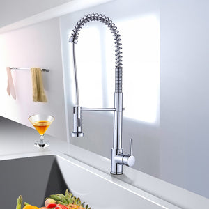 Basin Mixer Pull-Out Kitchen Tap Faucet Laundry Sink in Chrome