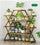 Bamboo Multilayer Plant Stand – Flower & Bonsai Rack Shelf for Porch, Lawn or Patio in Dark Wood
