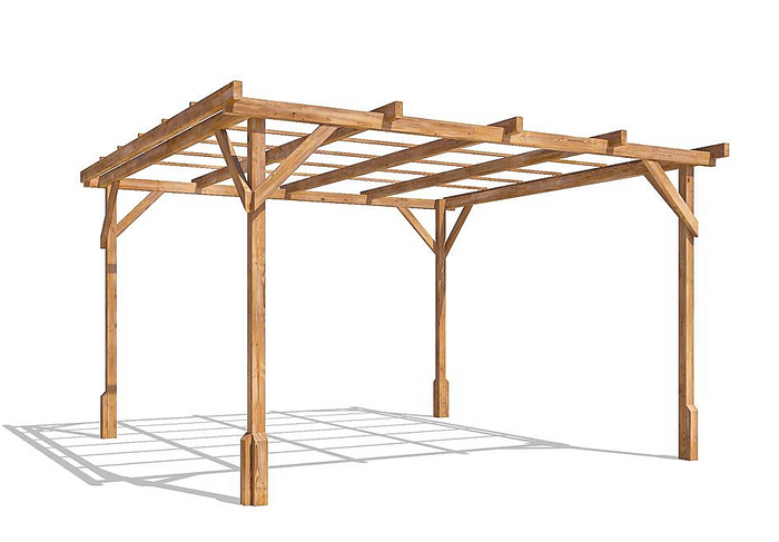 Wooden Pergola Gazebo Shed - 3x3m