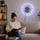 LED Wall Clock with Remote Control and Adjustable Colour Lighting
