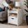 White Bedside Table with Drawer