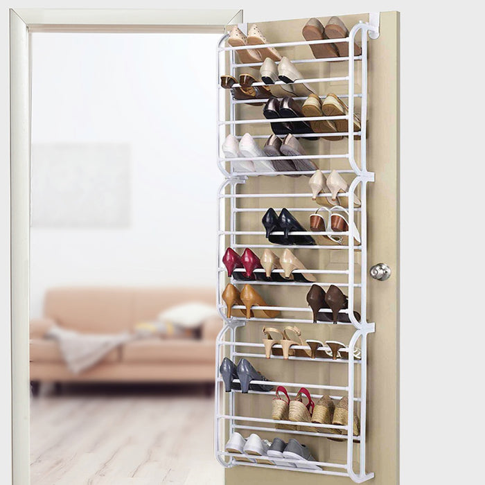 36 Pair Shoe Holder Organiser Over The Door Hanging Rack