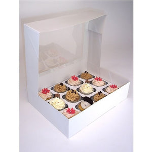 Cupcake Boxes 12-Hole Laminated Clear Window Face Boxes Favour