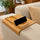 Bamboo Sofa Arm Tray with 360° Removable Phone Holder