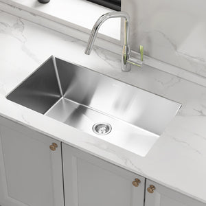 810x450mm Stainless Steel Handmade 1.5mm Sink with Waste in Stainless Steel with brushed finish Finish
