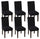Dining Chair Covers 6 Pack Black Stretch Jacquard Washable Slipcovers