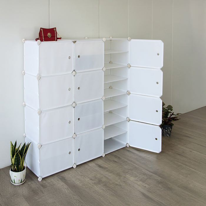 White Cube DIY Shoe Cabinet Rack Storage Portable Stackable Organiser Stand