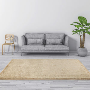 230x160cm Floor Rugs Large Shaggy Rug Area Carpet Bedroom Living Room Mat Beige