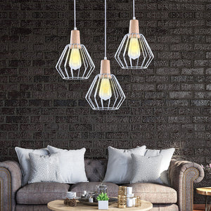 White Wood Pendant Light Bar Lamp Kitchen Lighting Modern Ceiling